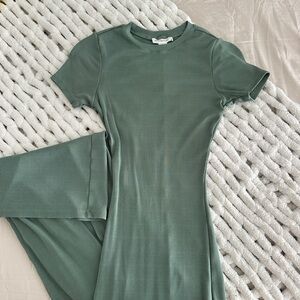 Good American Maxi Bodycon Sage Green Dress